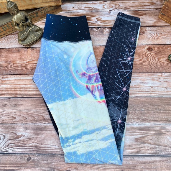 ✨ NIYAMA SOL RARE VINTAGE LIMITED EDITION THE GUIDE ENDLESS LEGGINGS XS - Picture 2 of 10
